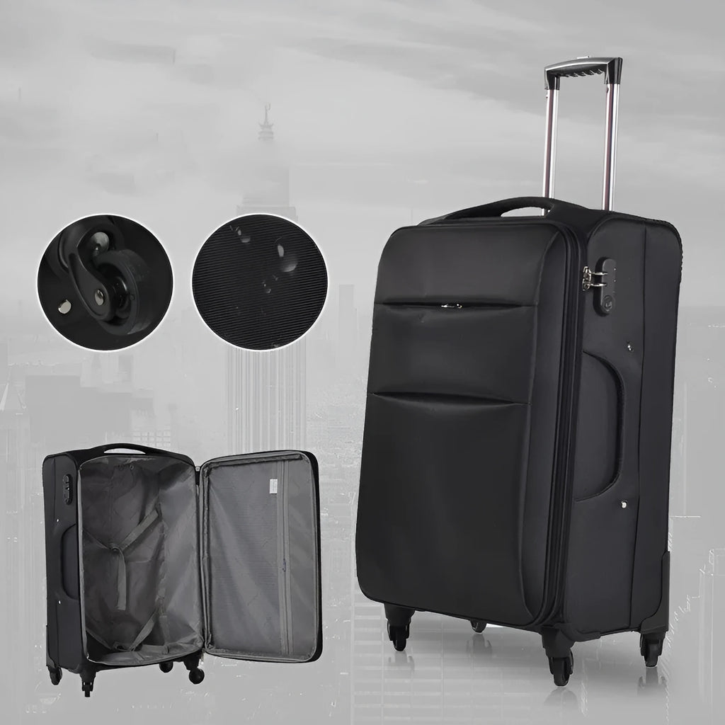 Large capacity hard shell suitcase with anti-theft zipper and password lock in coffee colour, 24 inch size