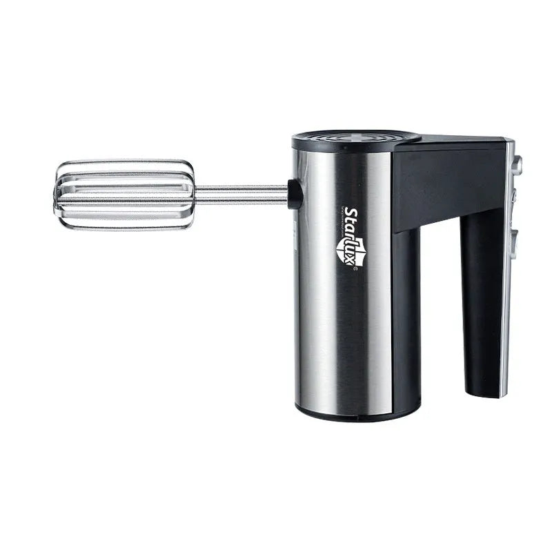 SL 25209 electric hand-held whisk with mixing attachments on white background