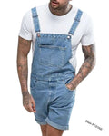 Youth casual denim suspender pants with straight-leg cut and suspenders in black colour option
