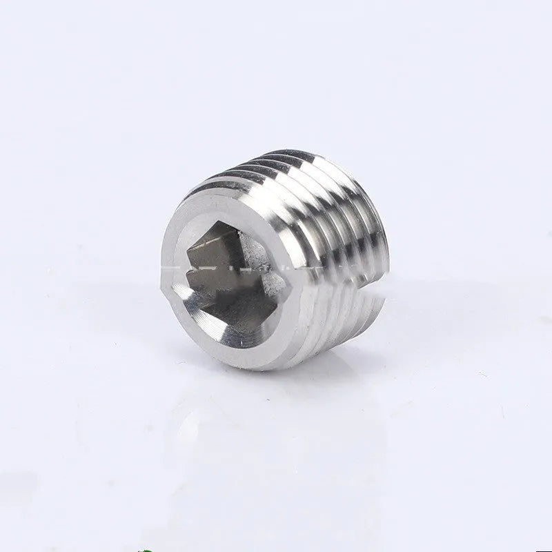 Stainless steel hexagon plug for 3/8 BSP pipe threads