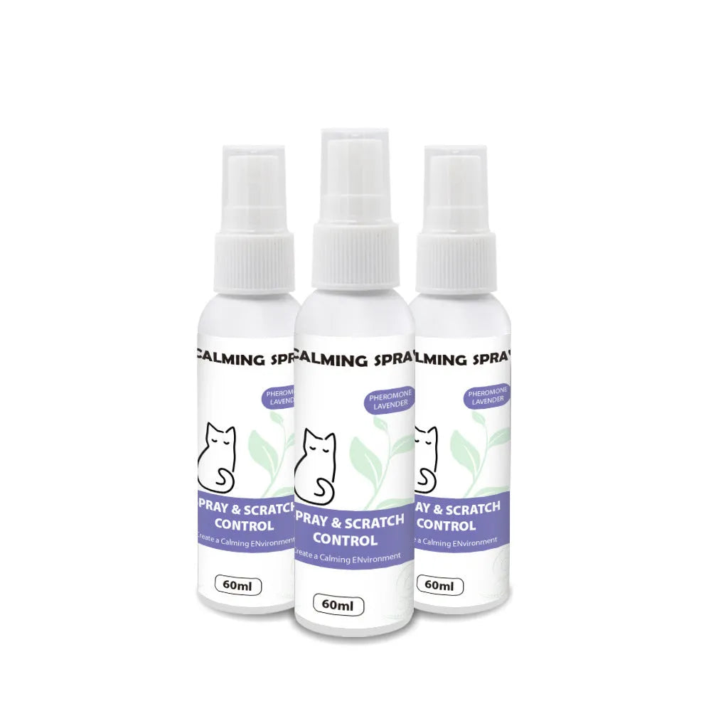 Organic oil formula pet calming spray 60ml in purple bottle for cats and dogs