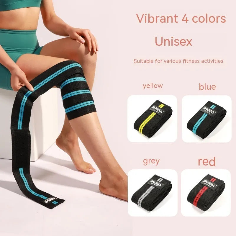 Adjustable knee pads in blue, grey, red, or yellow for sports protection