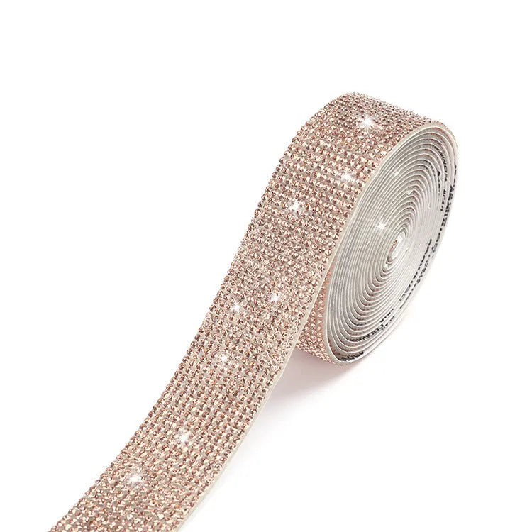 Self-adhesive water drill strip on a white background showing AB colour electroplating finish.
