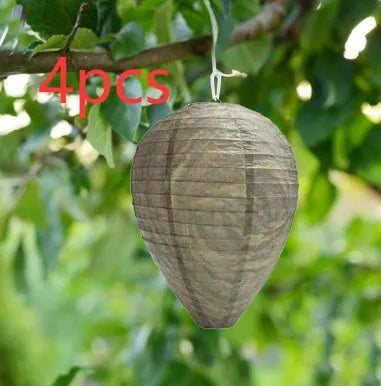 Collapsible beehive paper lantern with internal wire frame, shown in photo print colour at 22cm diameter by 28cm height.