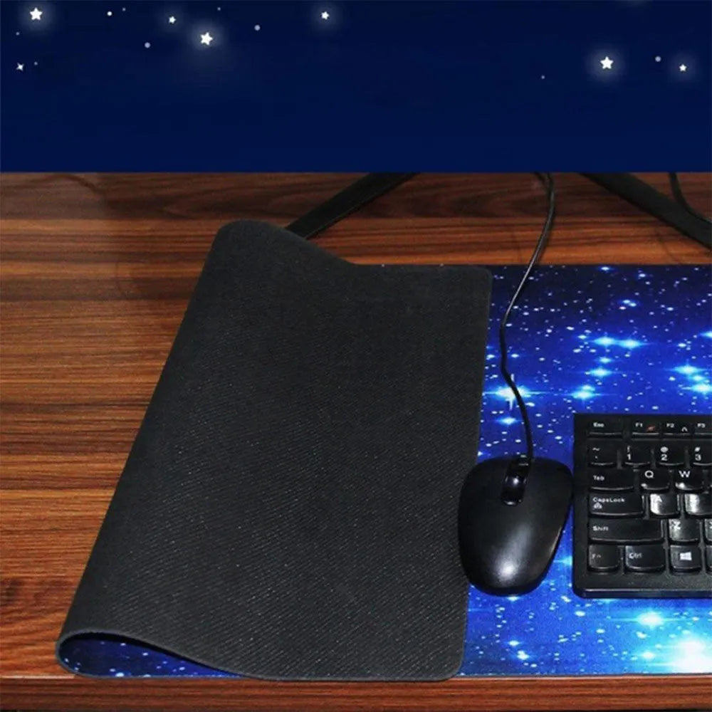 Blue star mouse pad with high-density fabric surface and anti-skid natural rubber base