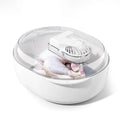 Aluminium household food defrosting plate on a kitchen countertop