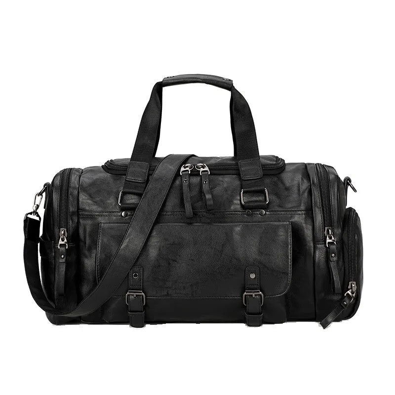 Black waterproof travel bag with separate shoe compartment and internal organisers.