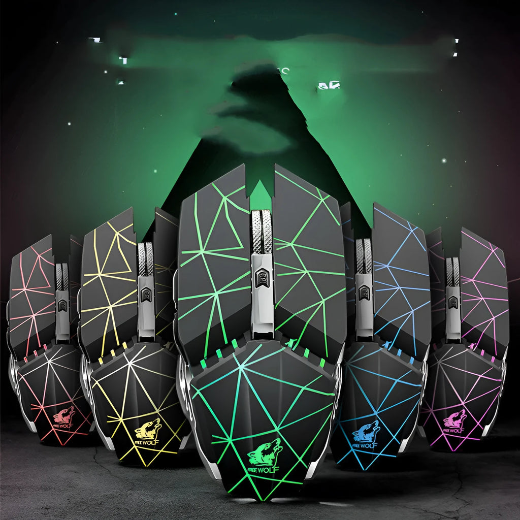 Rechargeable wireless gaming mouse with adjustable DPI and mechanical switches