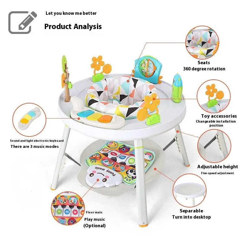Baby jumping chair with gymnastic rack frame in duck design with bouncing seat