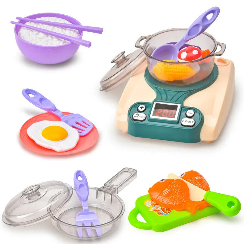Plastic toy kitchen play house for infants with induction cooker simulation in 02 Play House colour