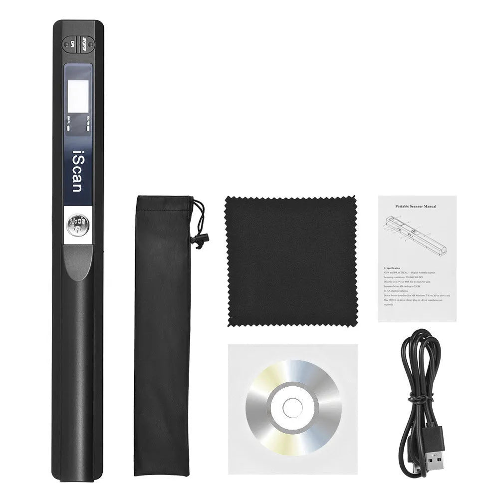 Handheld barcode scanner in multiple colours with USB cable connection