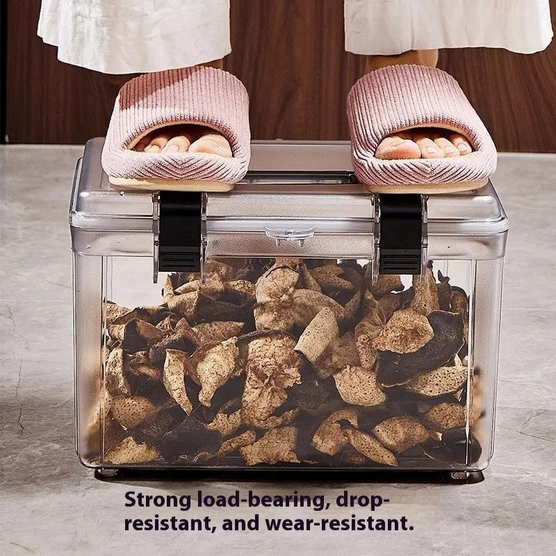 Transparent ABS plastic storage box with lock mechanism for medicine and fish maw storage