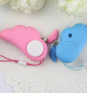 Personal security alarm for women, 6cm x 3cm ABS pull cord siren, 90dB, blue or pink