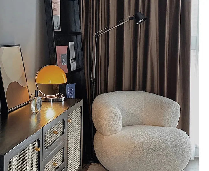Retro space age table lamp with glass shade and LED light for living room study bedroom