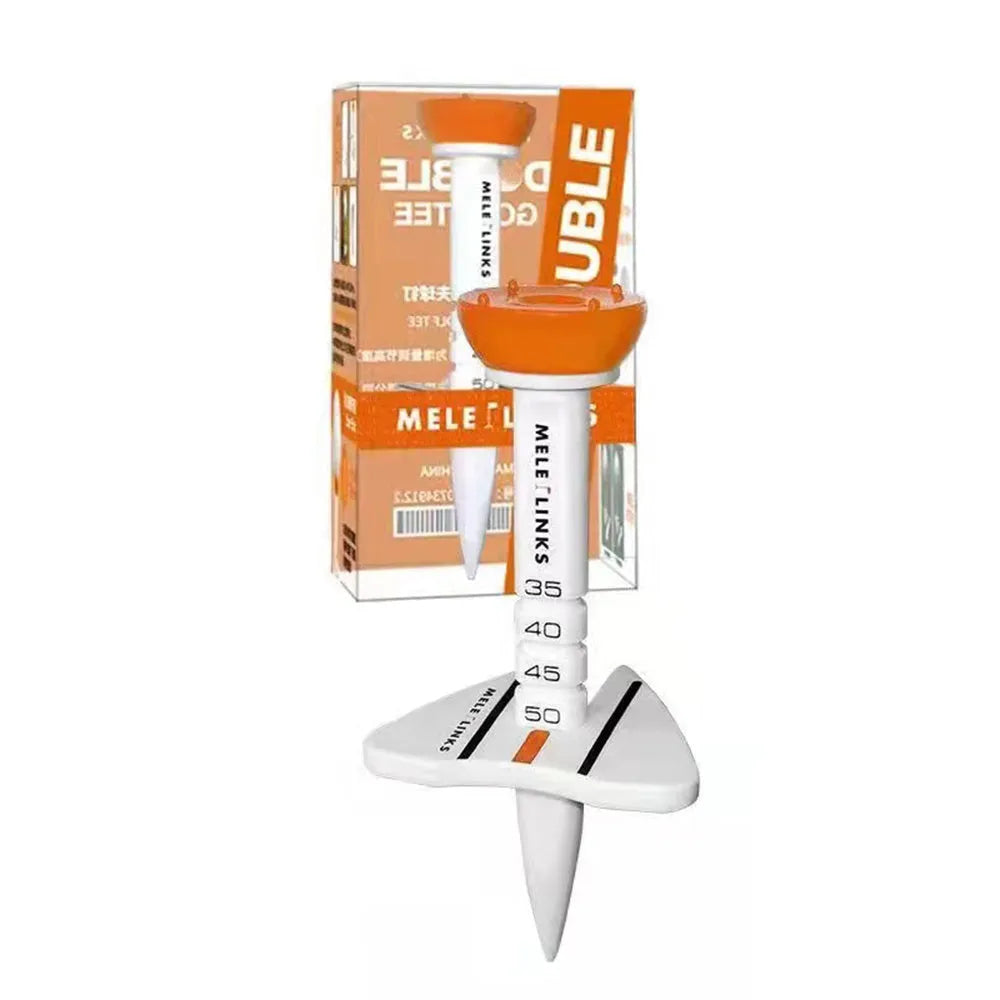 Single silica gel golf tee 77mm long in green colour with align marking on silicone head