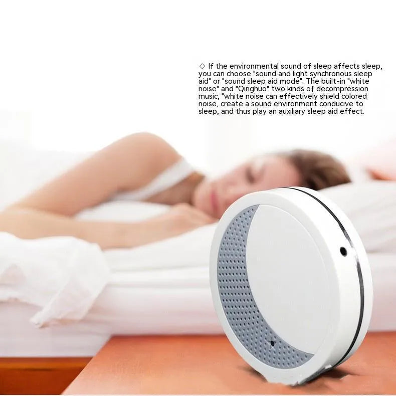 White USB-powered sleep aid instrument with timer and music functions for decompression.