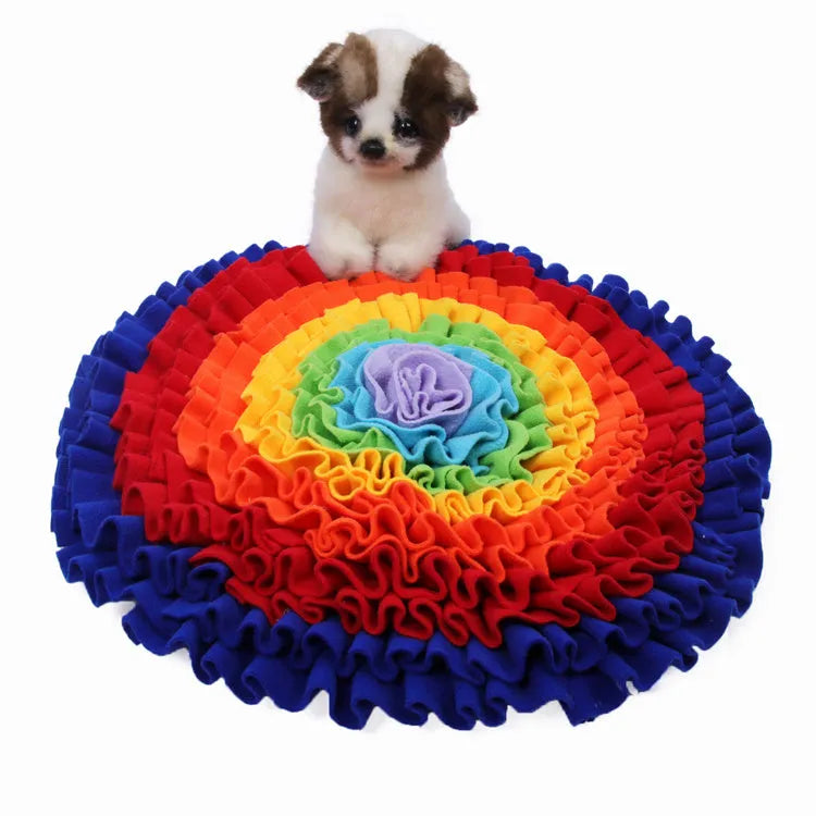 55cm x 55cm plush snuffle mat for dog nose training and slow feeding, washable