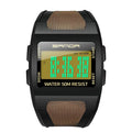 Sanda sports waterproof electronic watch with 37mm digital dial, 13mm case, resin strap, and 50m waterproof rating