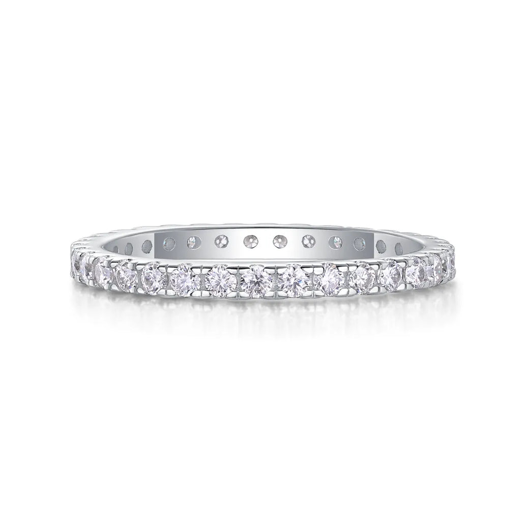 Daytime moissanite wedding ring set in gold and rose gold, S925 silver with platinum plating, sizes 5-9, gift box included