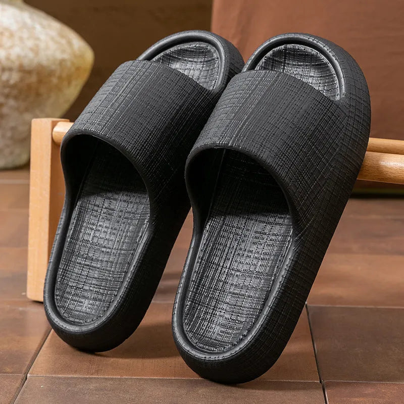 Pair of soft bottom toe ring slippers with non-slip EVA soles in a choice of five colours.