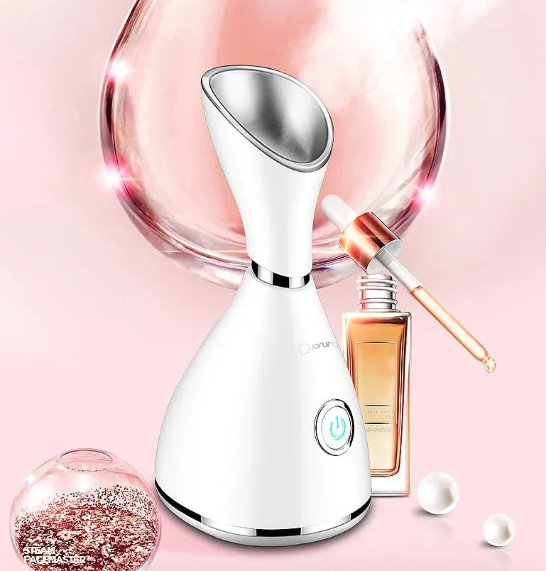 White nano ionic facial steamer 170x110x175mm with thermal spray and one-key switch