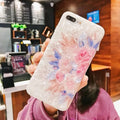 Dream Shell soft TPU silicone iPhone case with rose flower back design in brown purple white colours
