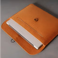 Grey and orange felt laptop bag compatible with Apple MacBook