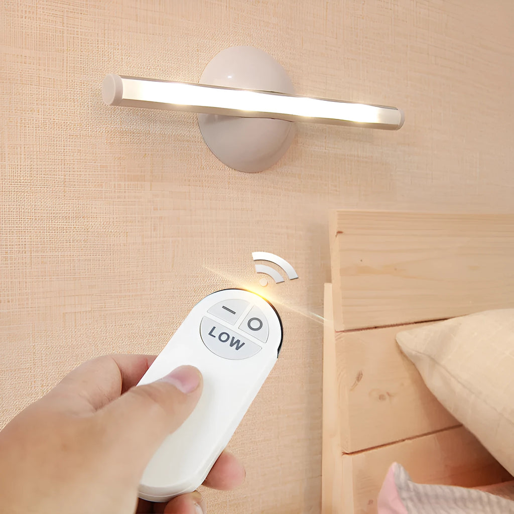 A remote-controlled LED lamp unit designed for installation inside a cabinet or next to a mirror.