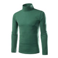 Turtleneck T-shirt long sleeve high collar cotton blend bottoming shirt in black blue green red white sizes L M XL XXL