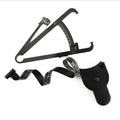Black body fat caliper skinfold measurement tool with 0-70mm gauge and two fabric measuring tapes.