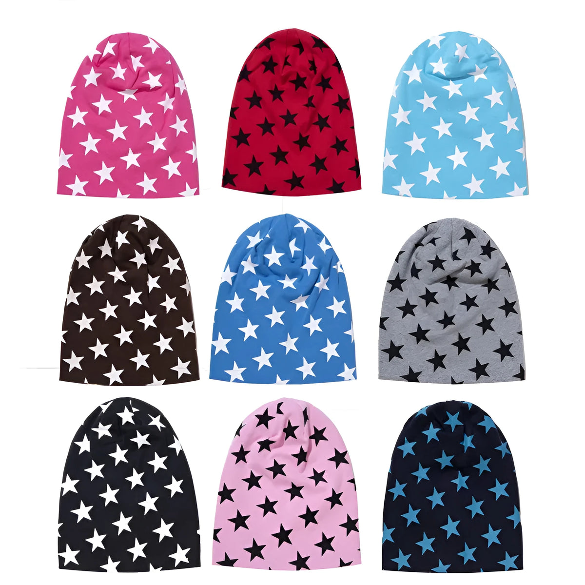 Little star pattern cotton infant hexagonal cap in blue, breathable winter hat for baby
