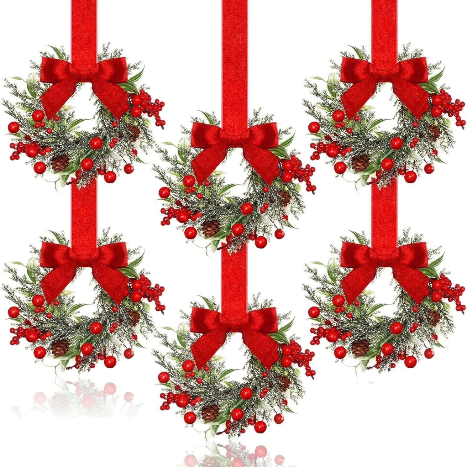 Handmade plastic bowknot ribbon Christmas garland in American style, available in camel heart colour