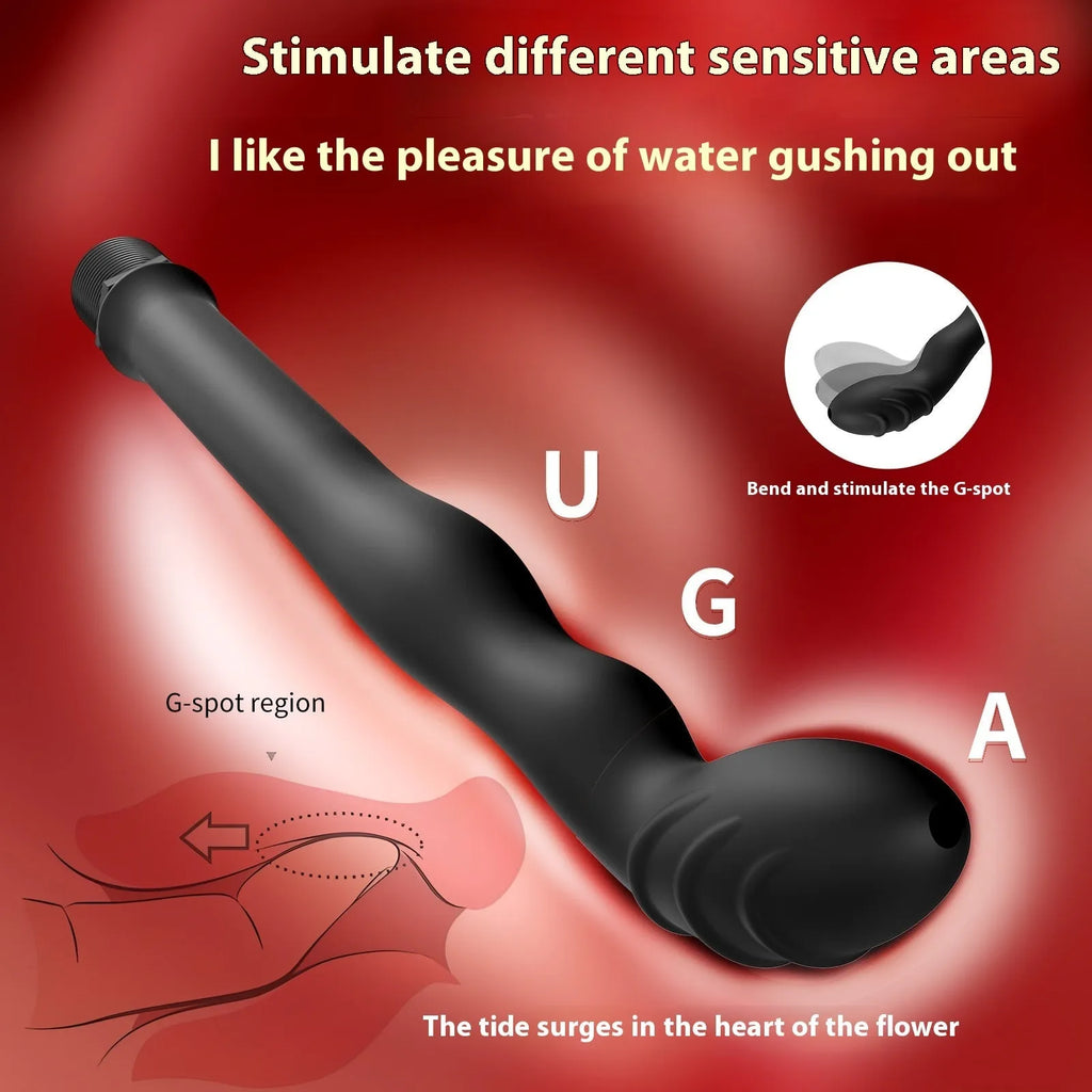 A black silicone hosepipe flusher tube for washing and cleaning tasks.