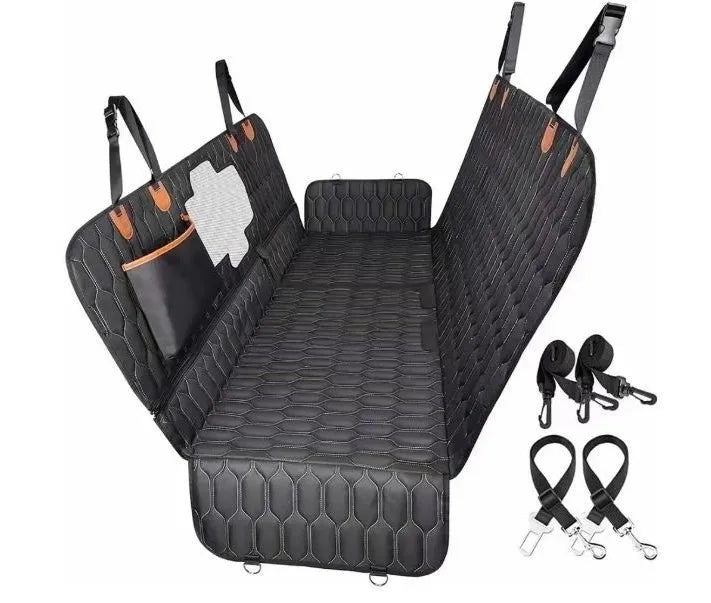 Black machine-washable three-in-one cloth car mat for cats and dogs, 137x149cm