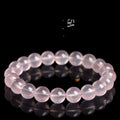 Natural starlight crystal round bead bracelet for women in pink with multiple size options