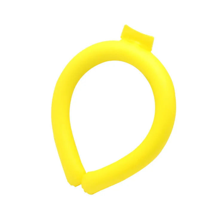 Cooling neck hanging ice ring for outdoor sports in blue colour with temperature control display