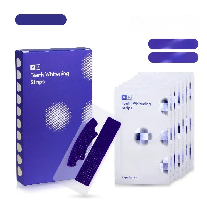 Box of whitening activated carbon anti-yellow stain tooth patch 7 pairs 14 stickers