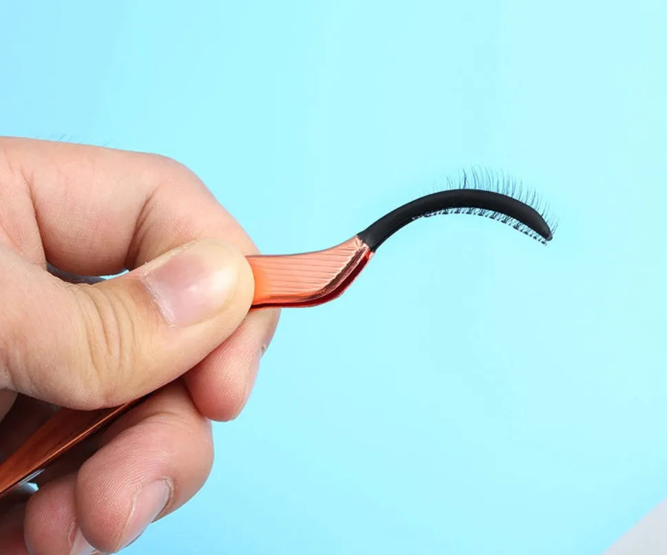 Rose gold eyelash curler aid for false eyelash application, local style makeup tool