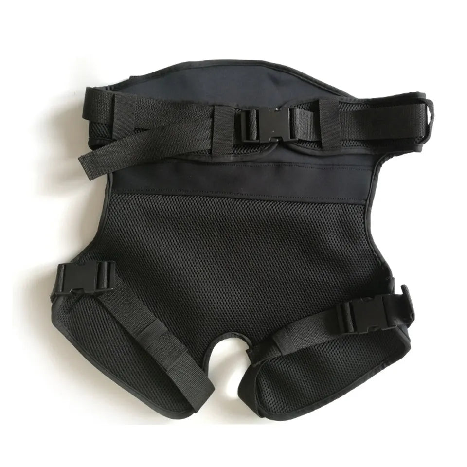 Black 3mm cotton sea fishing hip protector with adjustable buckle belt and non-slip rubber dots