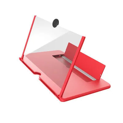 12-inch wood grain screen amplifier folding bracket for phones and tablets showing magnification effect
