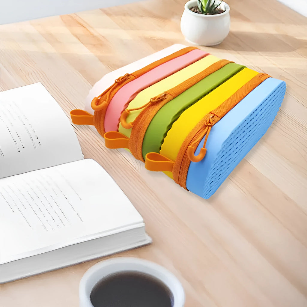 Silicone glasses case in modern simple design, shown in a colour option, with dimensions 200mm by 80mm by 50mm.