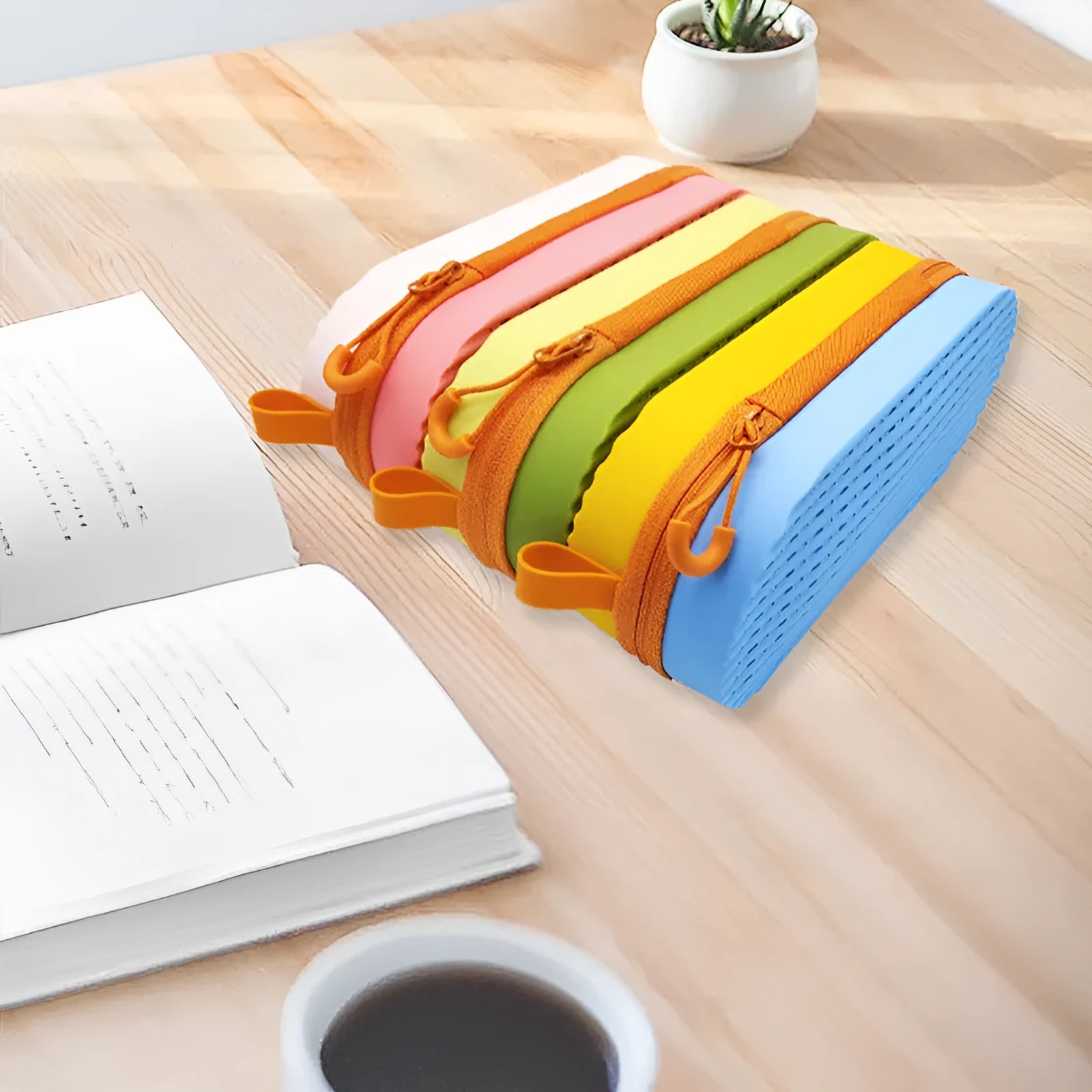 Silicone glasses case in modern simple design, shown in a colour option, with dimensions 200mm by 80mm by 50mm.