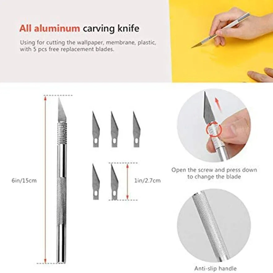 10-piece plastic car film smoothing tool set with squeegee and Teflon blade