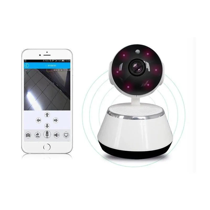 WiFi network surveillance camera with compact 95x130x135mm dimensions and low power consumption