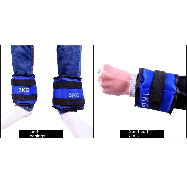 Pair of legging sandbags for track and field running training with adjustable weights
