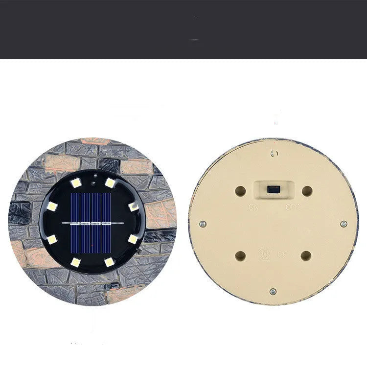 Imitation stone solar garden light with PP body, 11.5cm x 2.3cm x 13cm, for outdoor lawn and patio use