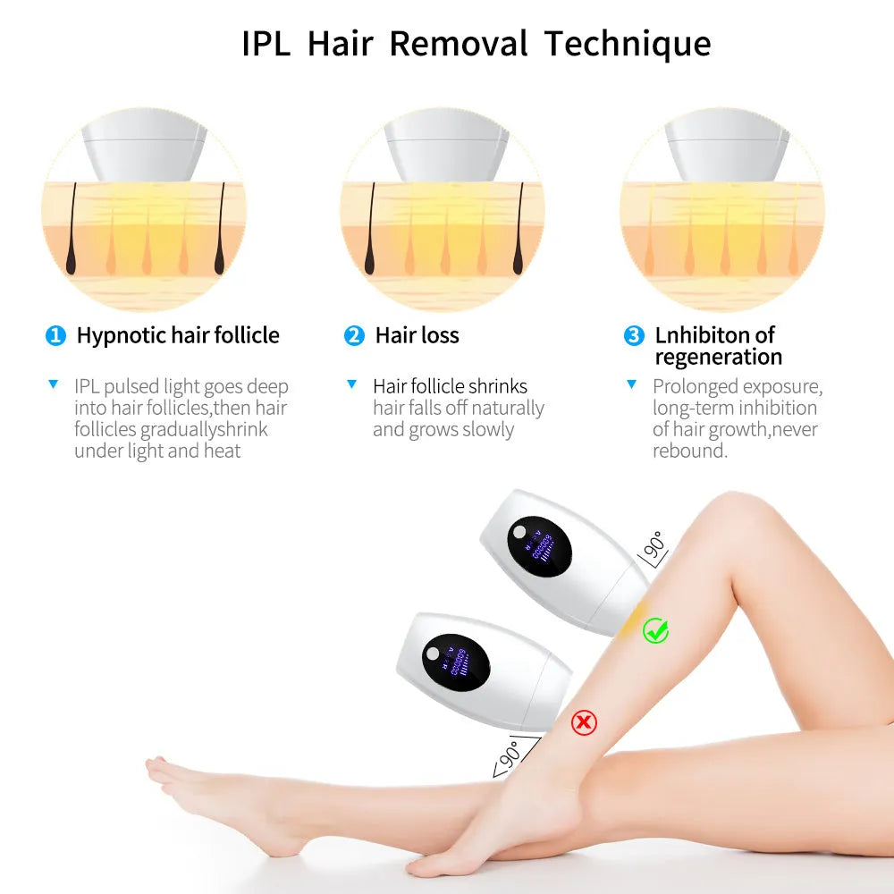 Laser hair remover with LCD display, 600,000 flashes, five energy levels, in green colour, 14x8x5cm, UK plug