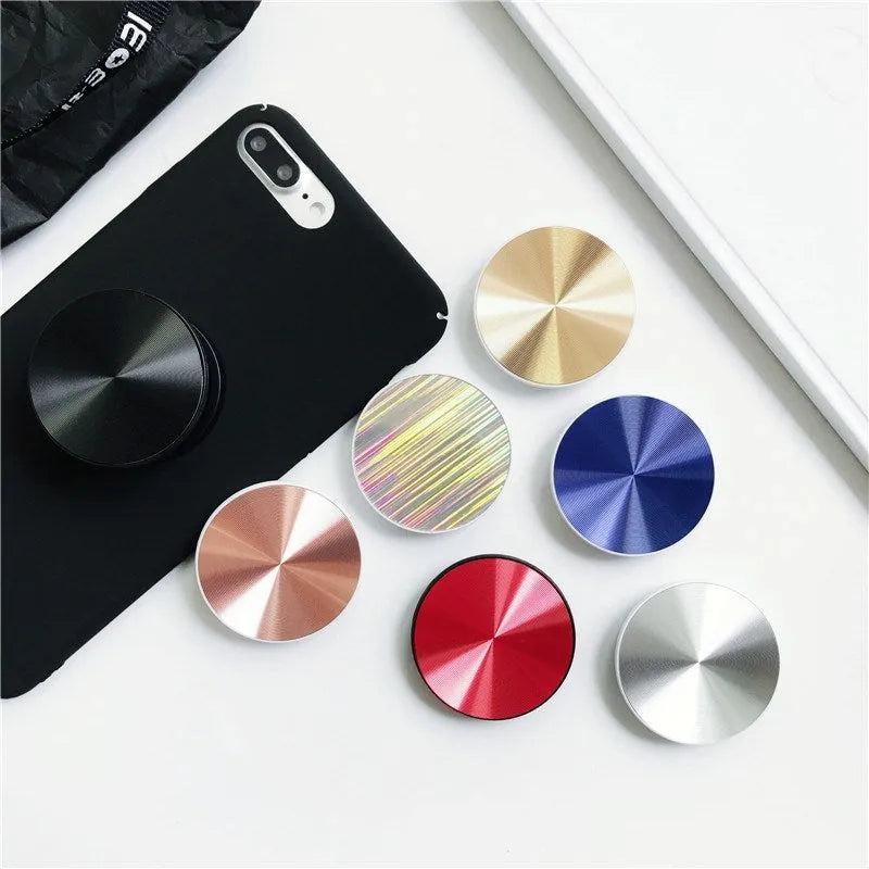 Colourful silicone phone ring stand and extension grip for mobile devices in silver colour