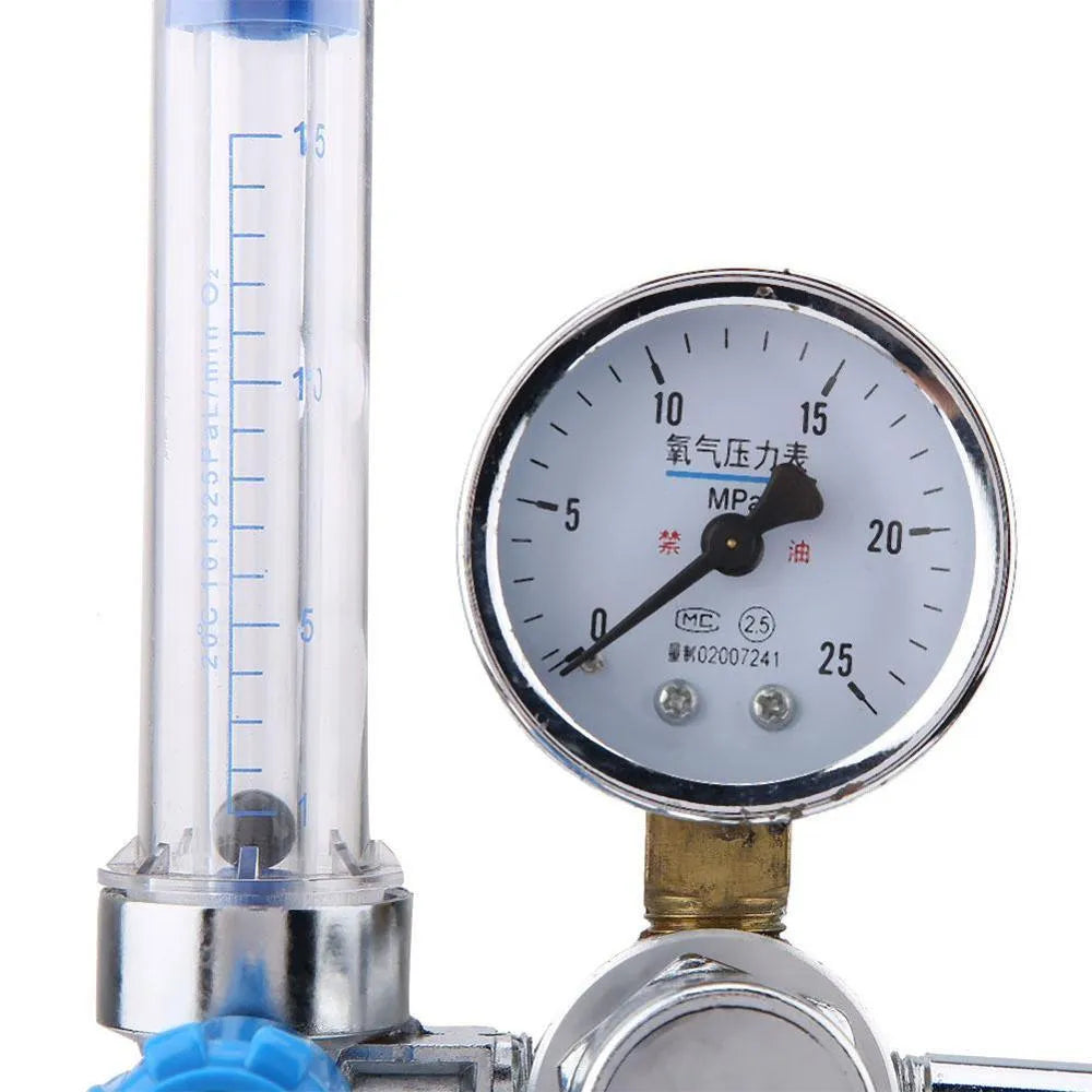 Blue oxygen pressure reducer with 0.25 MPa outlet for cylinder use