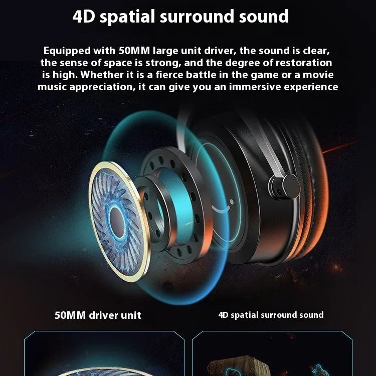 H3 black wired gaming headset for e-sports with 4D sound effect and zero latency